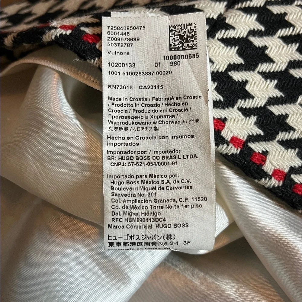BOSS Vulnova Houndstooth Check Knee Length Skirt - 10